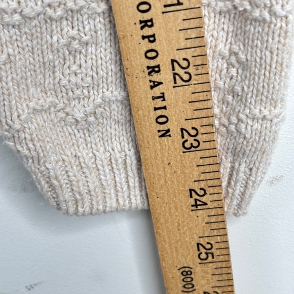 Vintage 90s Granny Sweater M Embroidered Birds Floral Cottage Cream Winter Knits - Picture 8 of 9